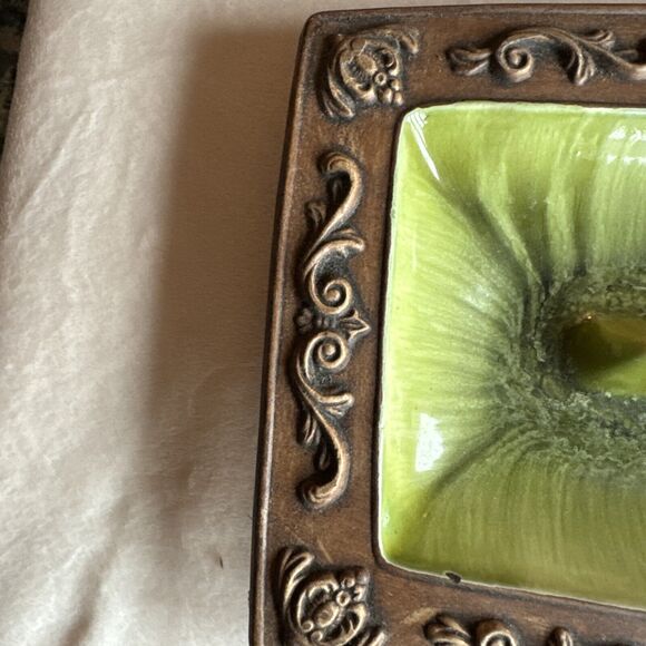VINTAGE TREASURE CRAFT ASHTRAY LARGE GREEN - Picture 6 of 14